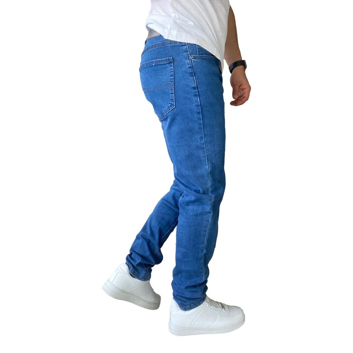 Jeans Hombre Elasticados Slim Fit Azul Medio image number 8.0