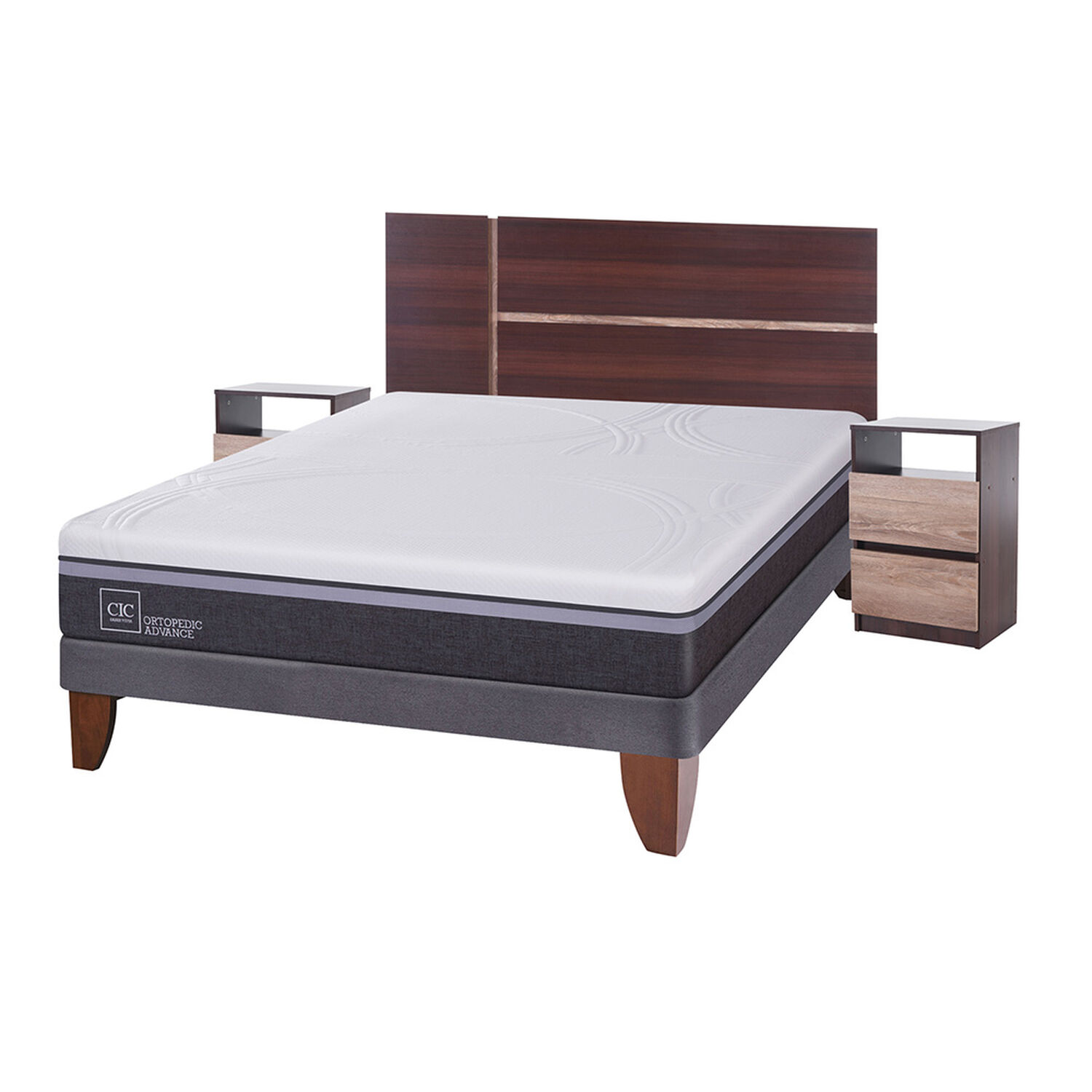 Cama Europea Cic Ortopedic Advance / 2 Plazas / Base Normal + Set De Maderas image number 0.0