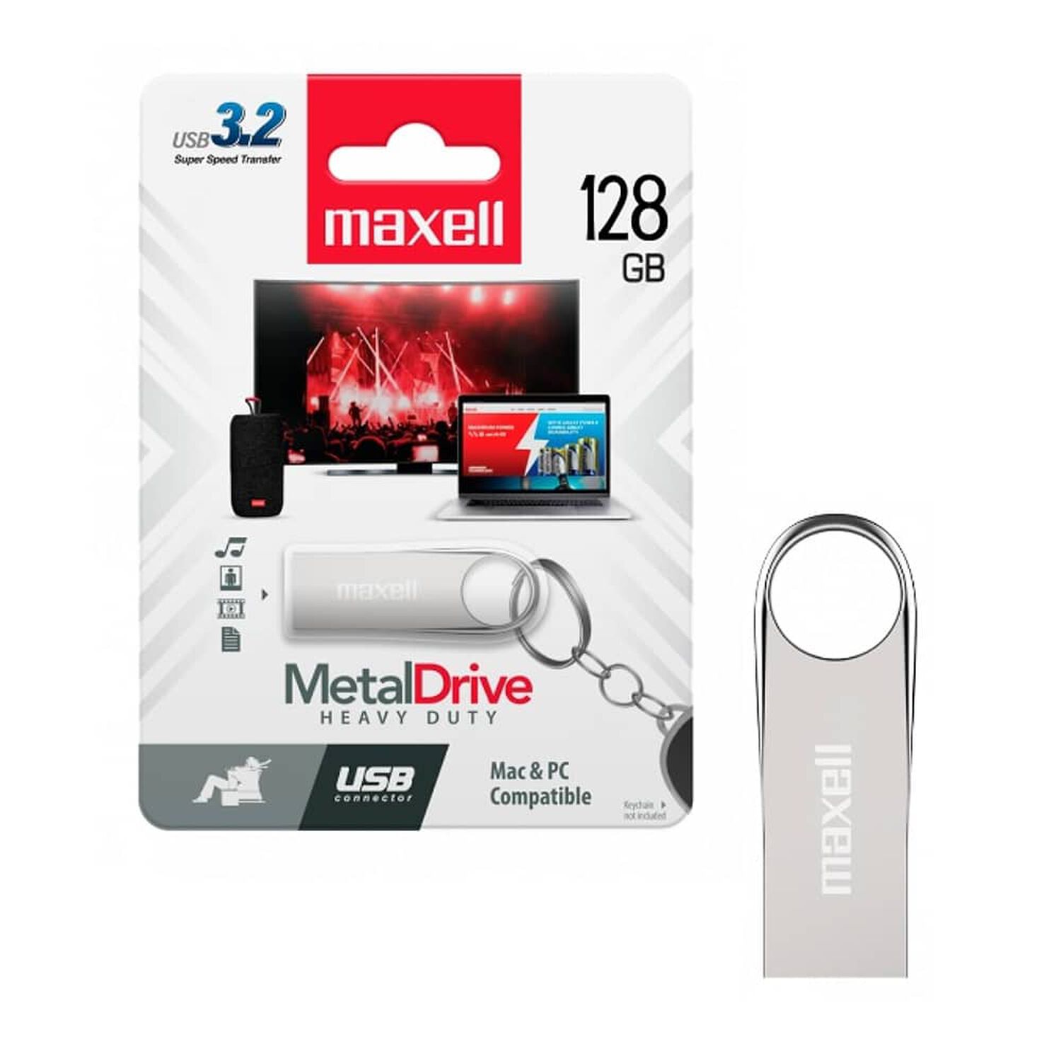 Pendrive Maxell Modelo Metal 128gb Usb 3.2 image number 3.0