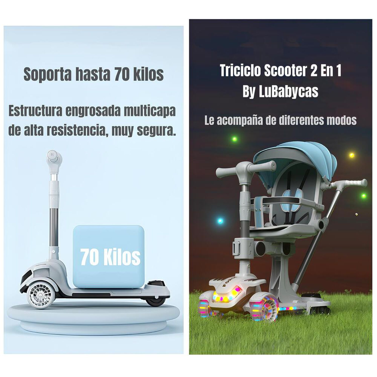 Triciclo Scooter 2 En 1 Lubabycas Rosado Lubabycas image number 4.0