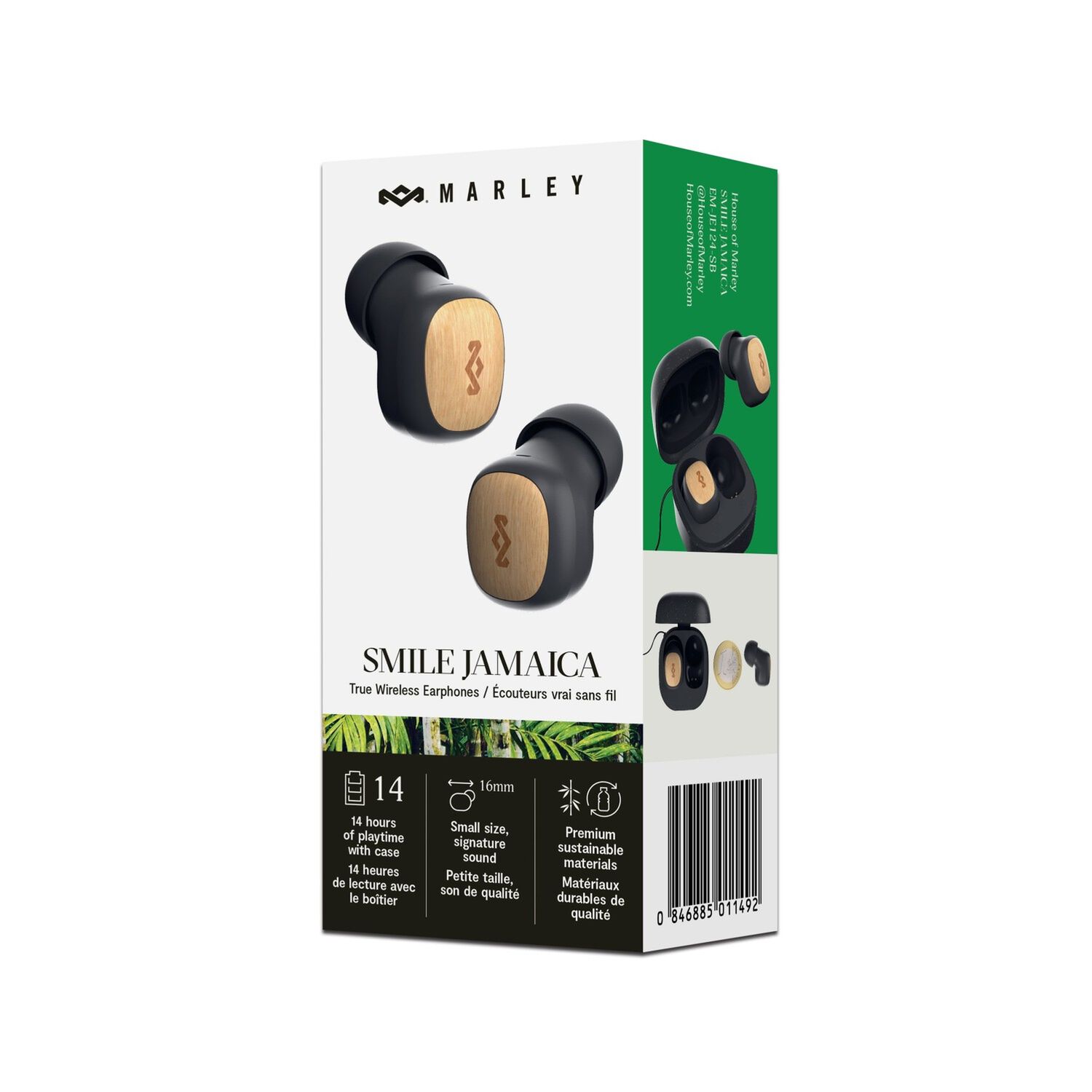 Aud&iacute;fonos Bluetooth Smile Jamaica Mini Tws Negro Marley image number 7.0