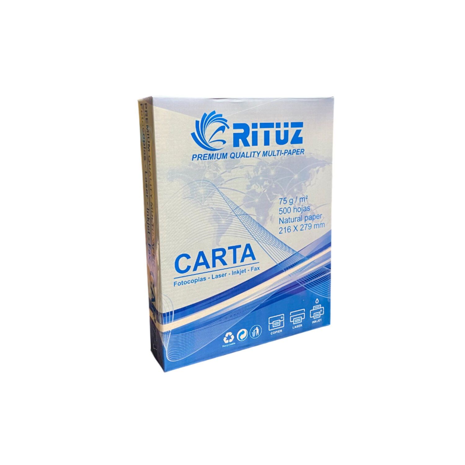 Resma Papel Carta Rituz Multiprop&oacute;sito 500 Hojas Blancas image number 0.0