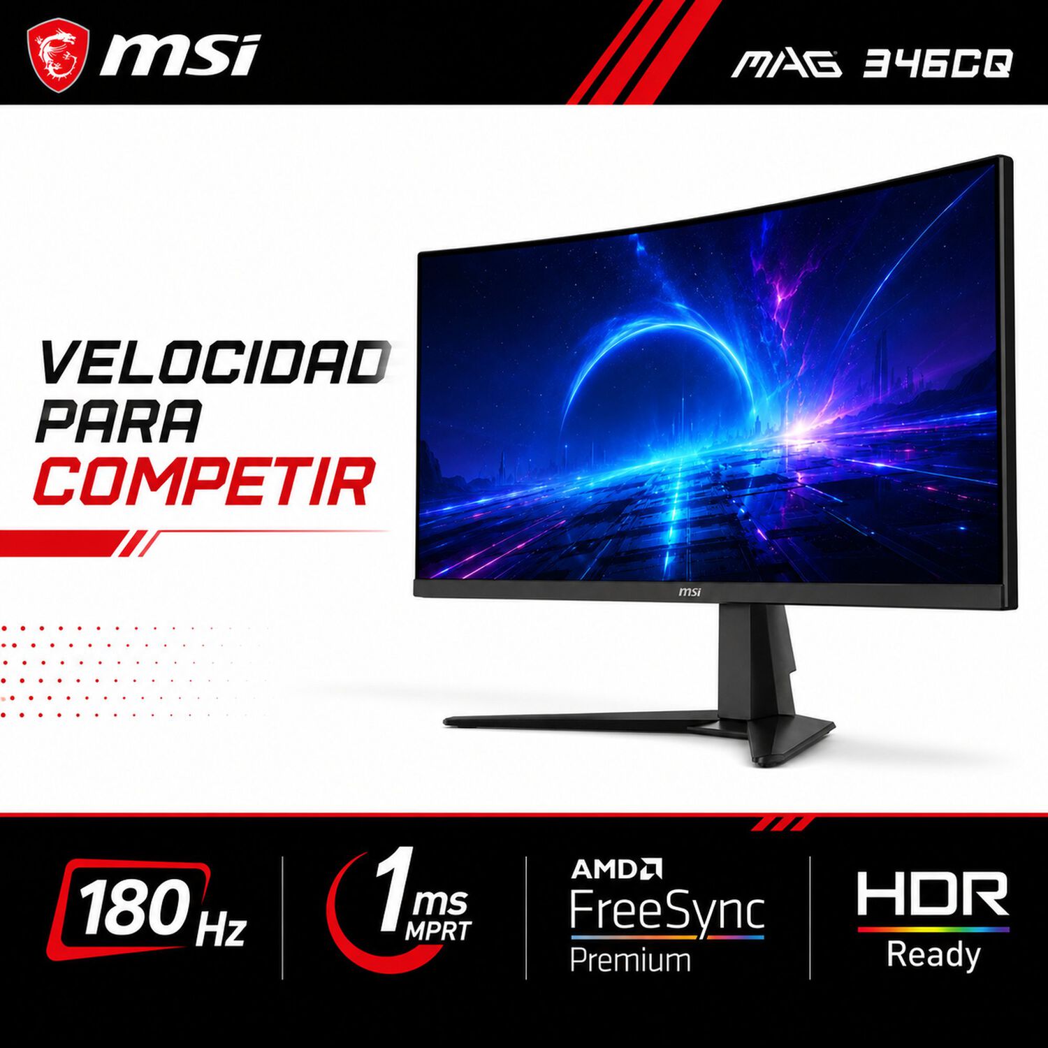 Monitor Gamer Msi 34" Curvo 180hz Ultra Flat 1ms 3440x1440px image number 7.0