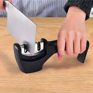 Afilador Cuchillo Tijera Cocina 2 Ranuras Acero Y Cer&aacute;mica