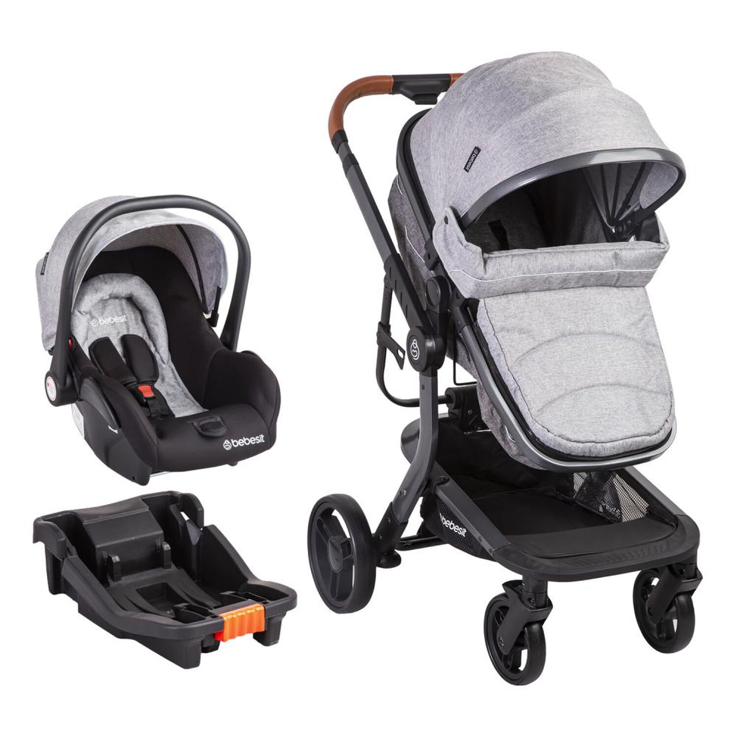 Coche Travel System Bebesit Taurus Gris image number 0.0