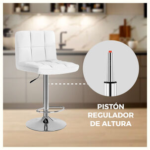 Silla Piso Bar Taburete Con Respaldo Blanco
