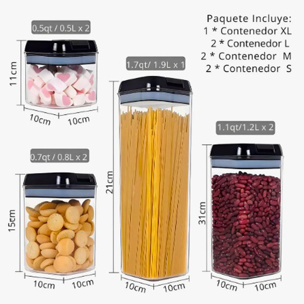 Set De 7 Contenedores Hermeticos De Plastico image number 2.0
