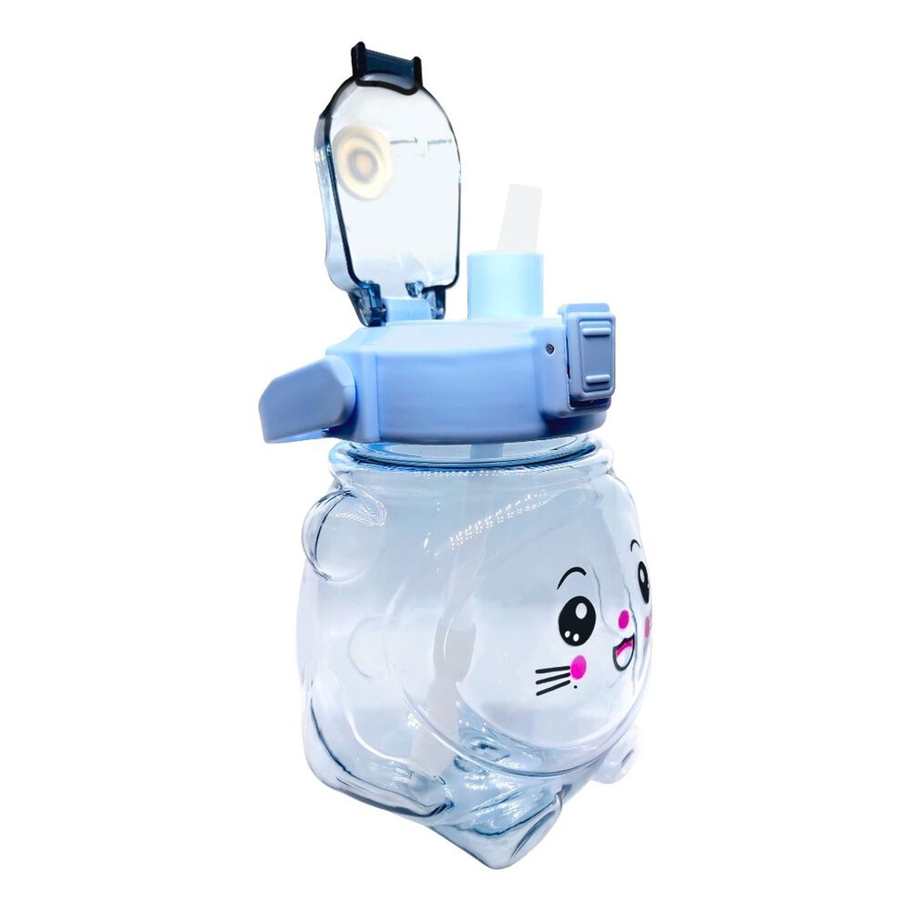 Botella Agua Kawaii Antiderrame 1000ml Azul Correa image number 1.0