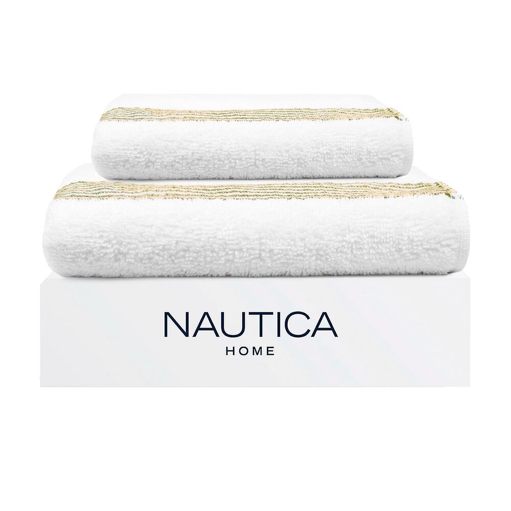 Set 2 Toallas Nautica Mav Cara+mano 100% Algod&oacute;n Alta Calidad Blanco-verde image number 0.0