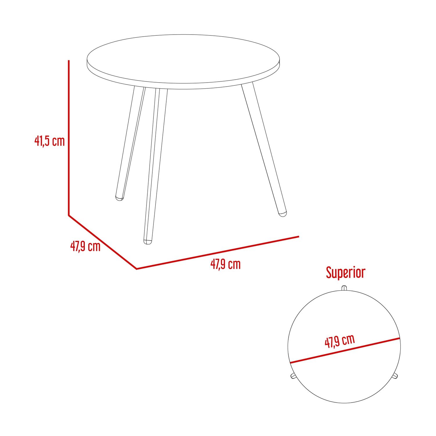 Mesa Lateral Aux Cafe Claro 41,5x47,9x47,9 Cm image number 5.0