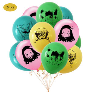 Pack Cumpleaños Kimetsu No Yaiba Globos Toppers Cinta Y Mas