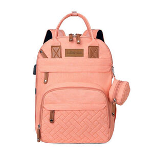 Mochila Maternal Con Monedero Y Colgador Lubabycas Rosada
