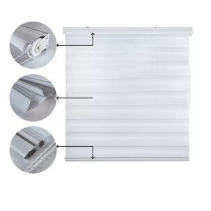 Cortina Roller Dúo Zebra Día Noche Blanco 80x200 Cm
