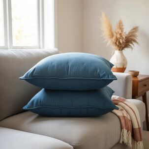 Set De 2 Cojines Bordados 6060 Cm Algod&oacute;n