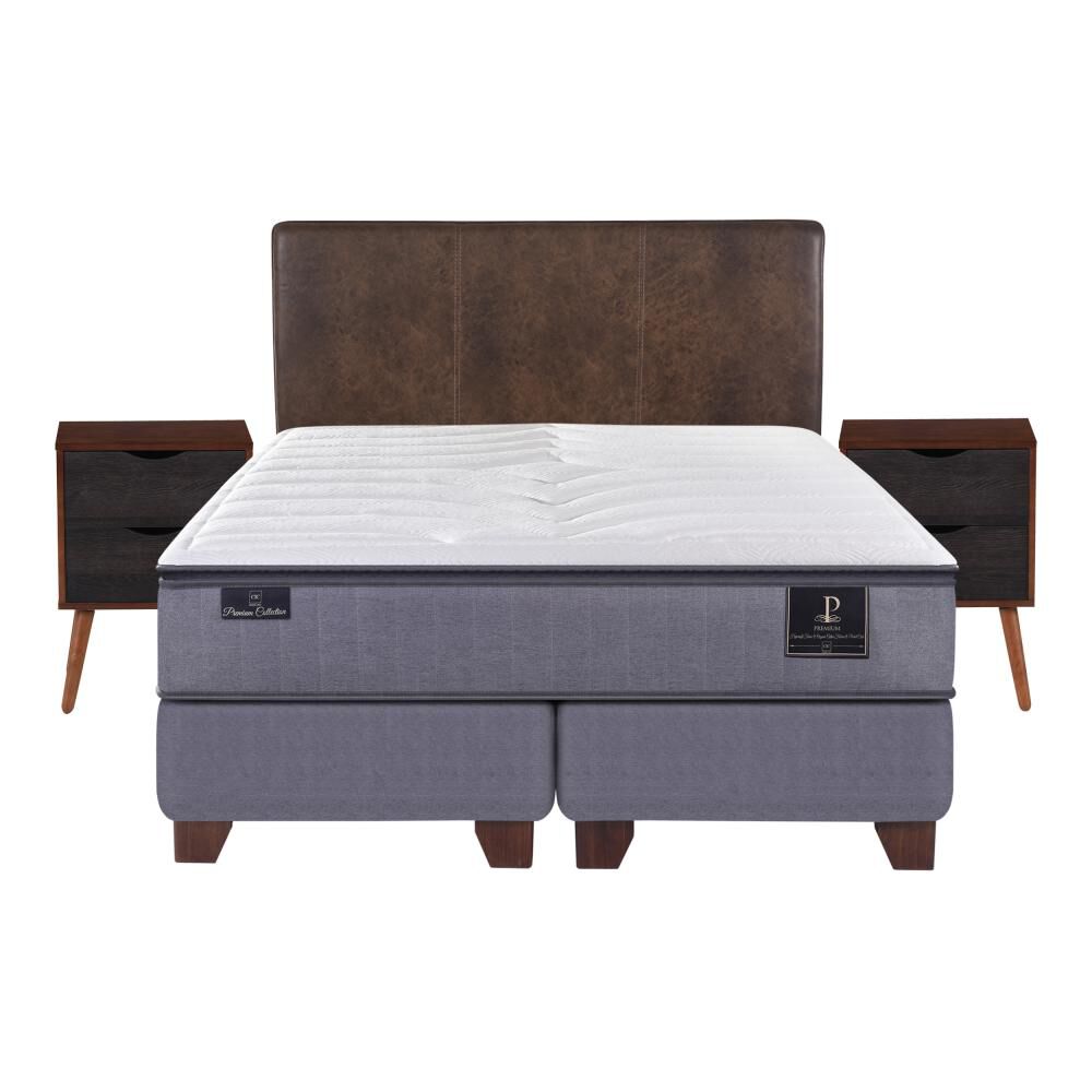 Box Spring Cic Premium / 2 Plazas / Base Dividida  + Set De Maderas image number 0.0