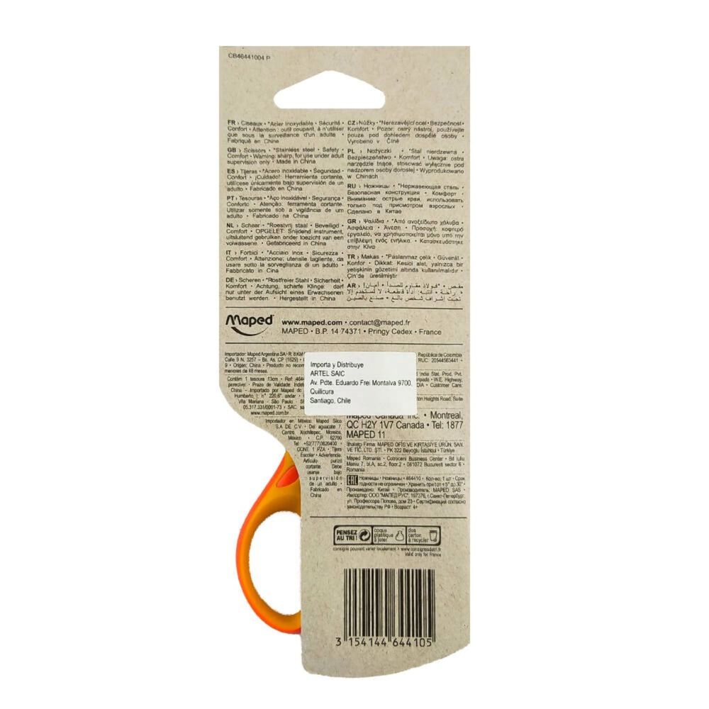 Pack X 4 Tijera Mango Naranja Soft 13 Cm Maped image number 2.0