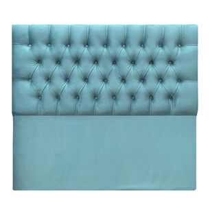 Respaldo De Cama Capiton&eacute; Premium Felpa Turquesa Queen