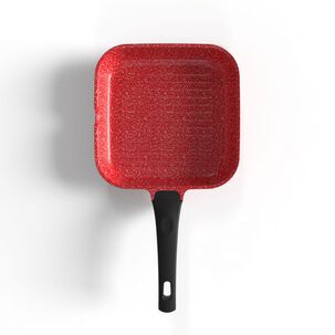 Grill Antiadherente De 28cm Rojo Bohlier Aluminio Fundido