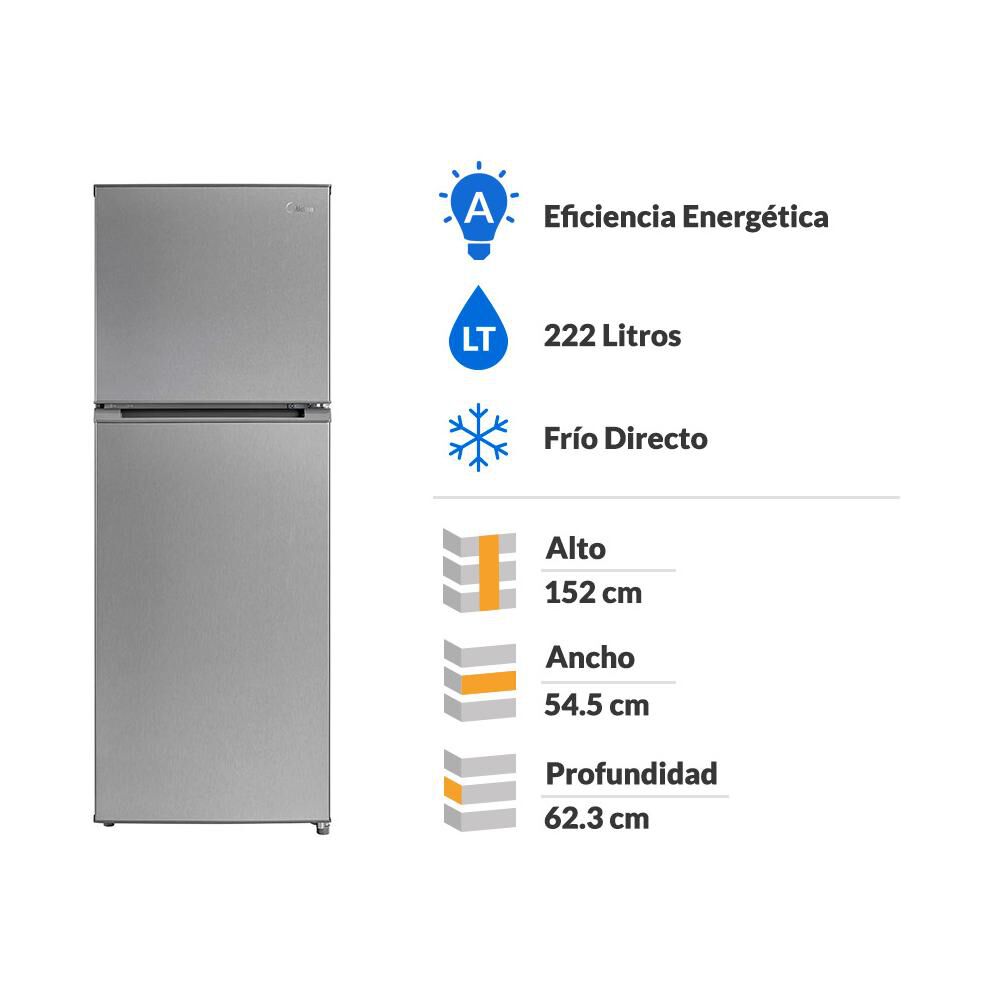 Refrigerador Top Freezer Midea MRFS-2260S294FWEN / No Frost / 222 Litros / A image number 6.0