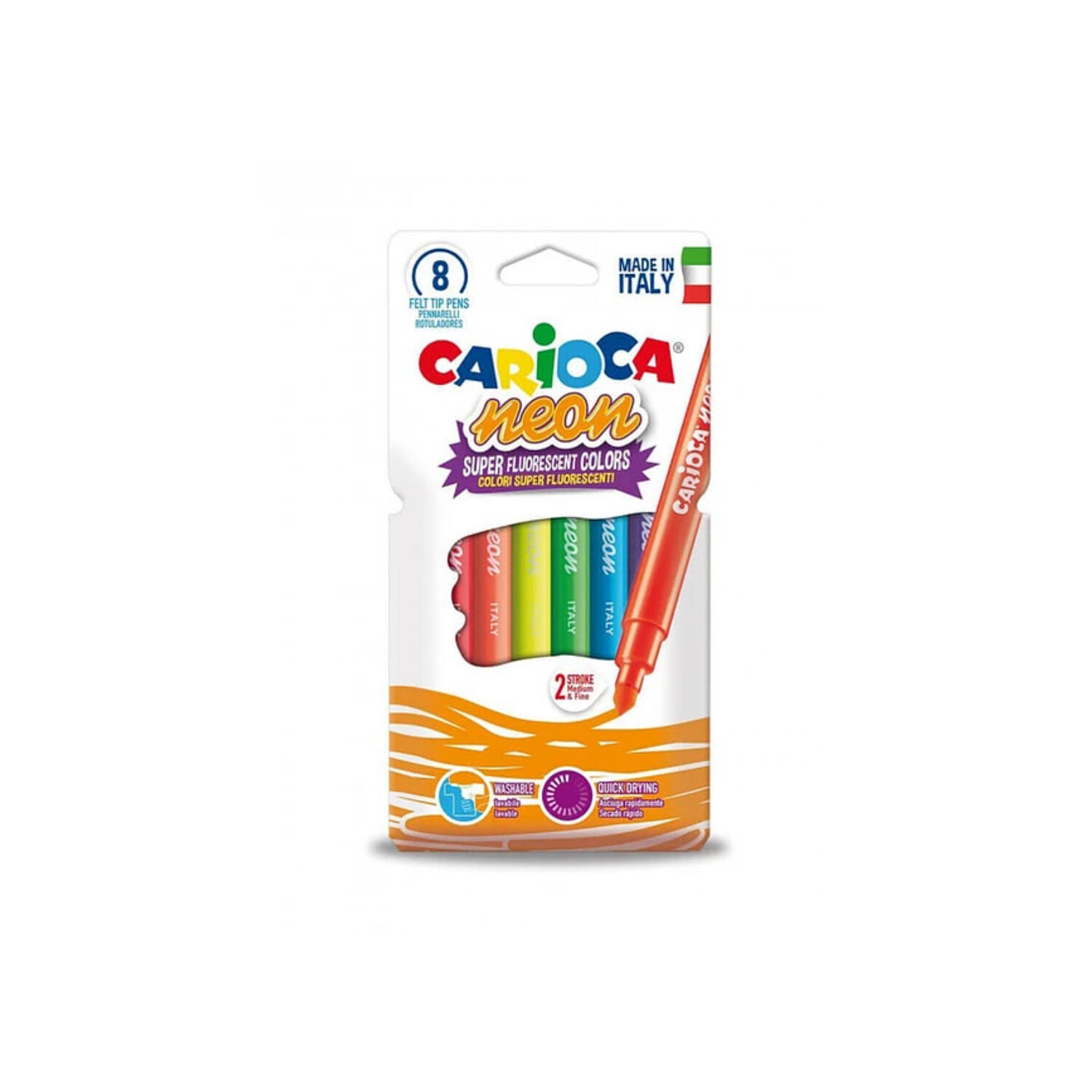 Plumones Ne&oacute;n Caja 8 Colores Carioca - Ps image number 0.0