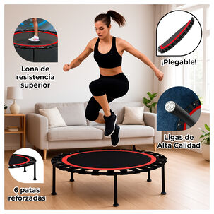 Trampolín Fitness Plegable Con Ligas 100cm Para Saltos Y Cardio