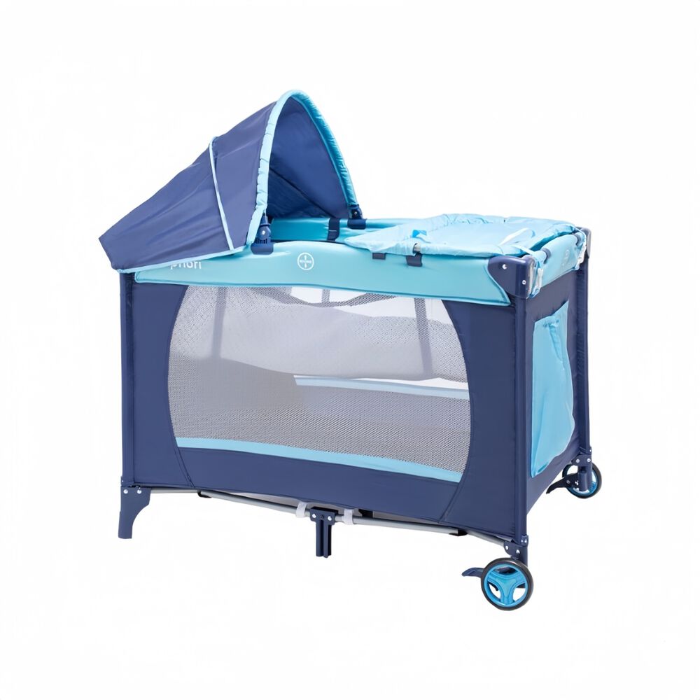 Cuna Corral Con Mudador Mosquitero Colch&oacute;n Azul Lubabycas image number 6.0