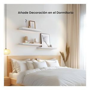 Repisa Flotante Minimalista Madera Blanca Organizador 40cm