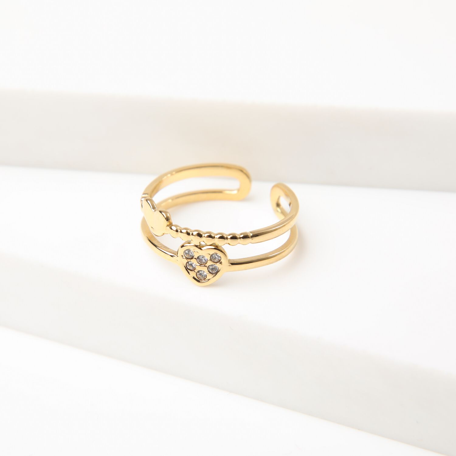 Anillo 19v69 Dorado Mujer Str305 image number 0.0