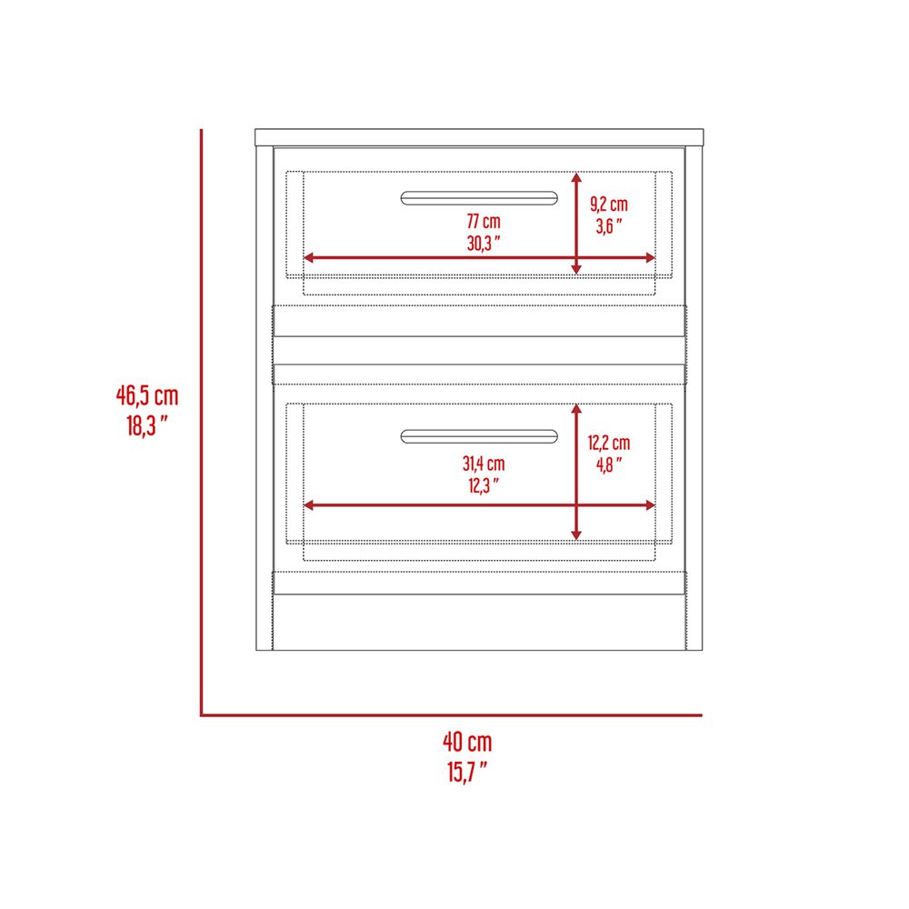 Velador 2 Cajones Fm-022b - Blanco image number 7.0