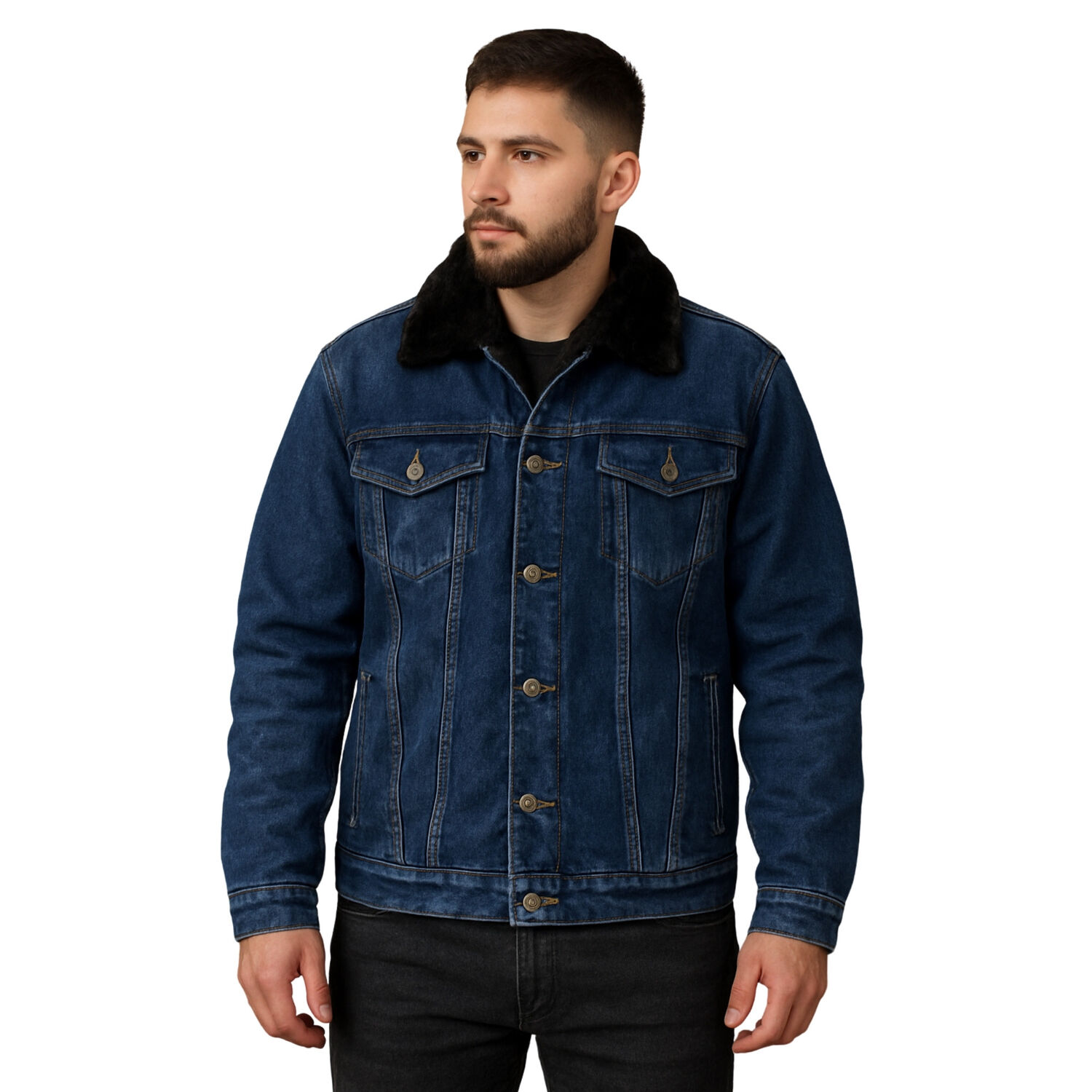 Chaqueta Denim Forro Polar Hombre image number 0.0