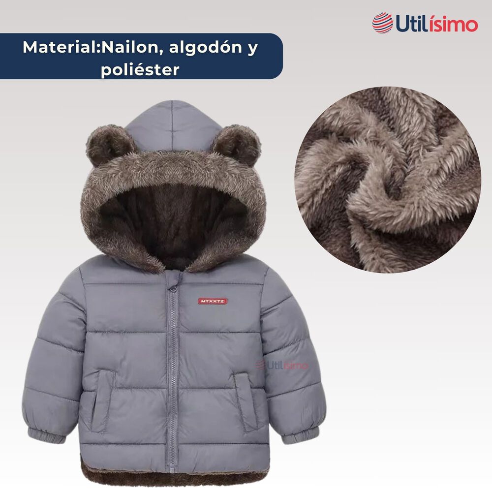 Parka Con Capucha Manga Larga Unicolor Ni&ntilde;o Y Ni&ntilde;a Jump Kids Grey image number 2.0