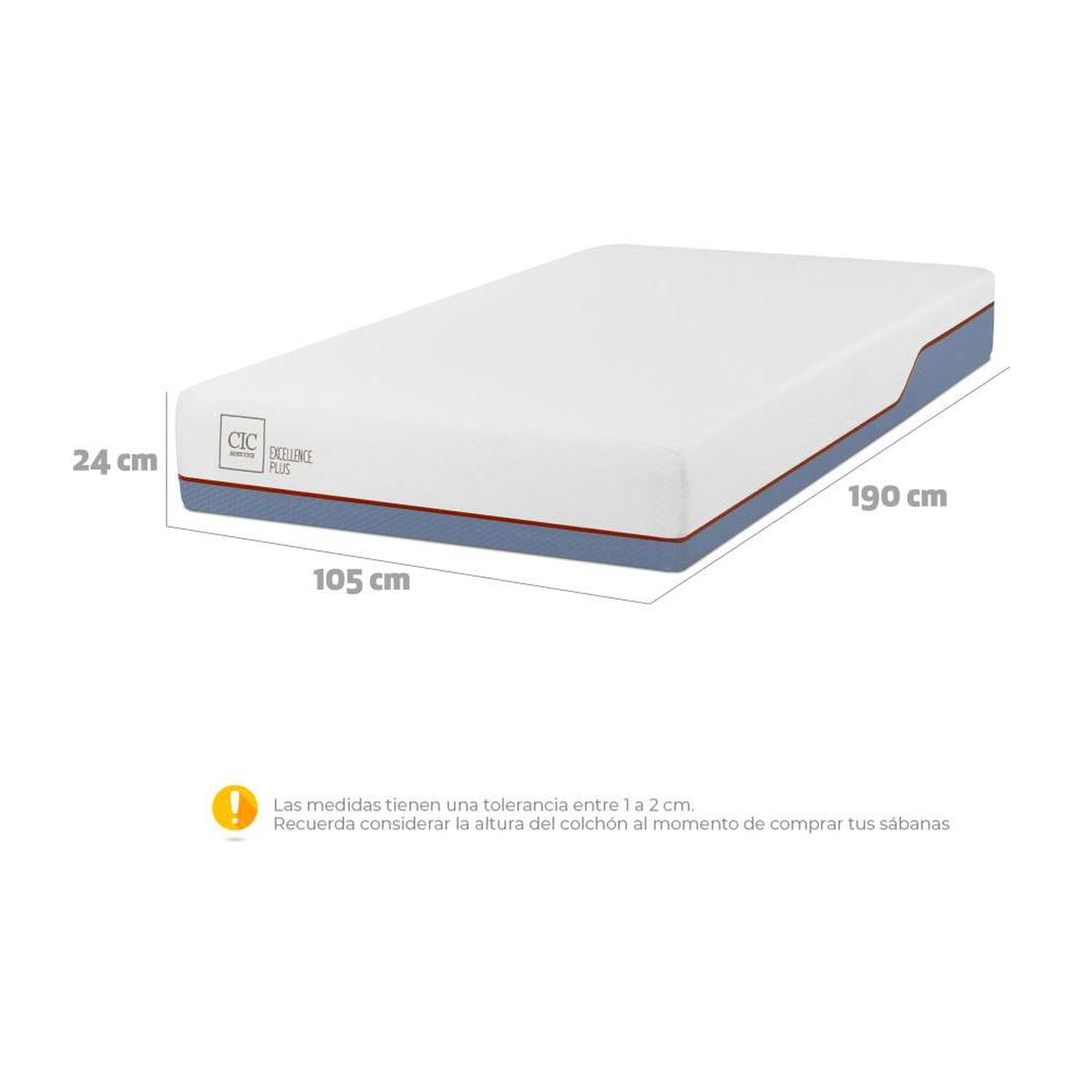 Colch&oacute;n Cic Excellence Plus / 1.5 Plazas / 190 Cm x 105 Cm image number 2.0