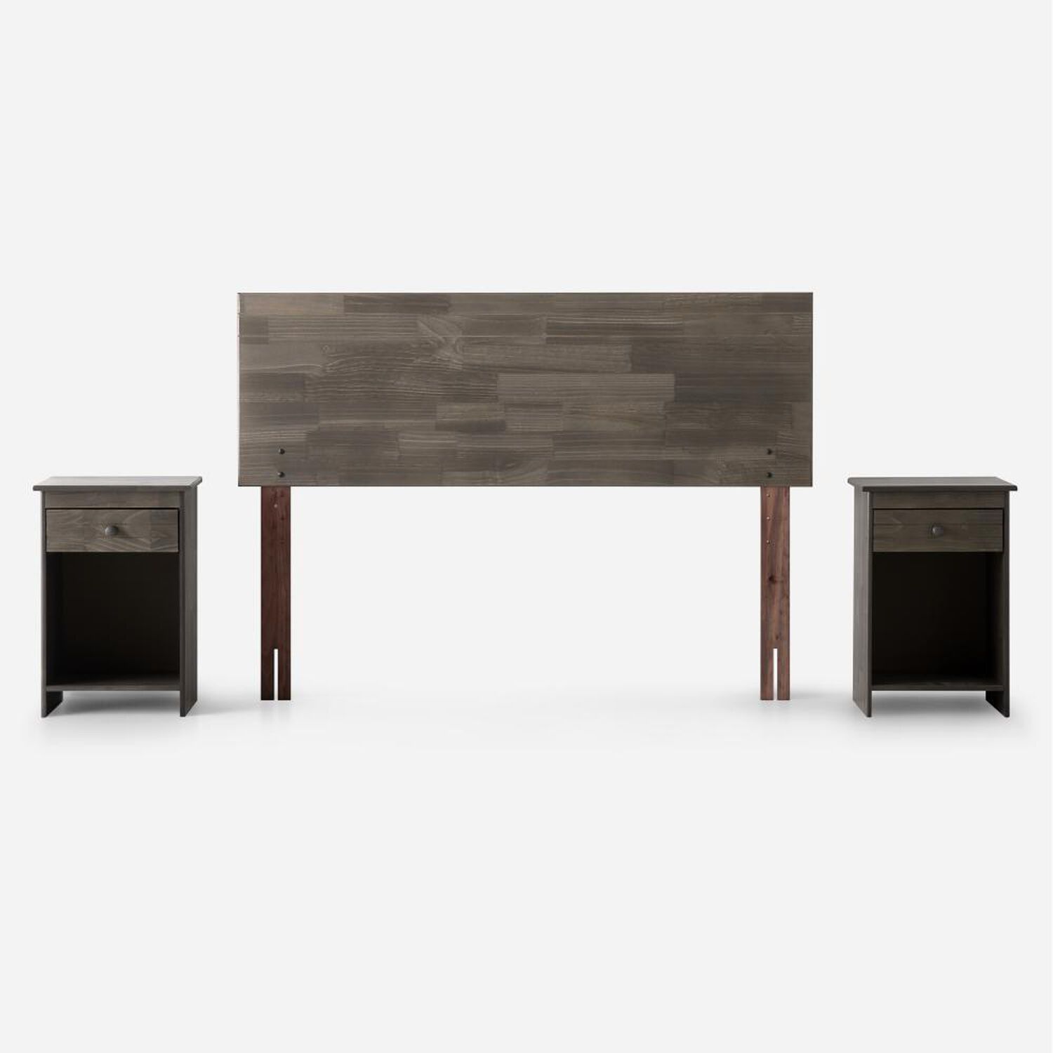 Cama Europea Rosen Wave / 2 Plazas / Base Normal + Set De Maderas Tabor Grafito image number 8.0