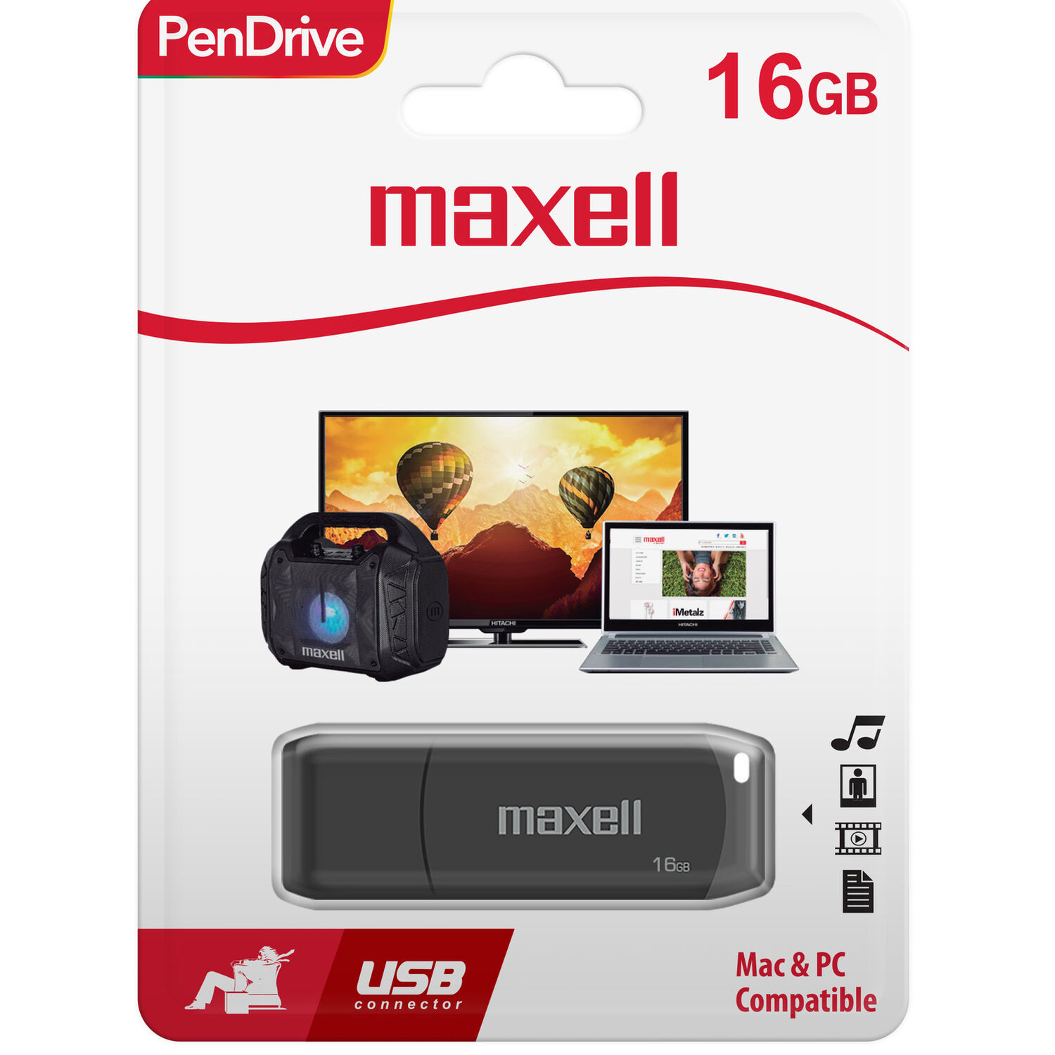 Pendrive Maxell Usbpd 16gb 2.0 Negro image number 1.0