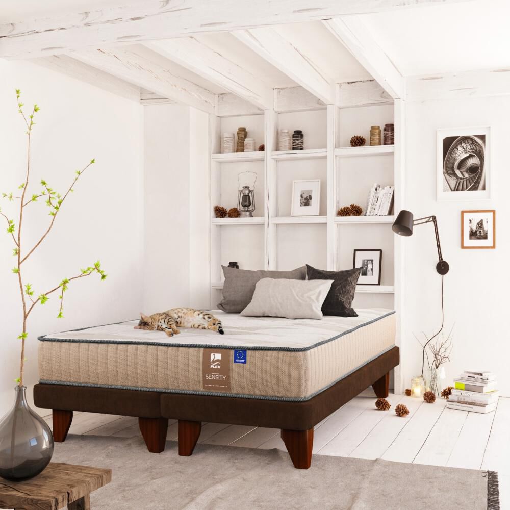 Cama Europea Flex Dual Sensity / 1.5 Plazas / Base Normal + Set De Maderas image number 4.0