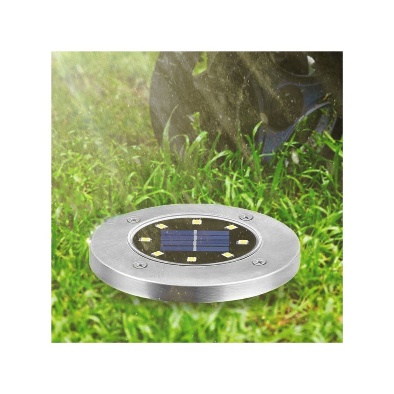 4 Luces Led De Piso Solar Contra Agua image number 3.0