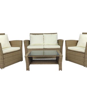 Juego Living Terraza Kanpur Caramelo 4 Personas