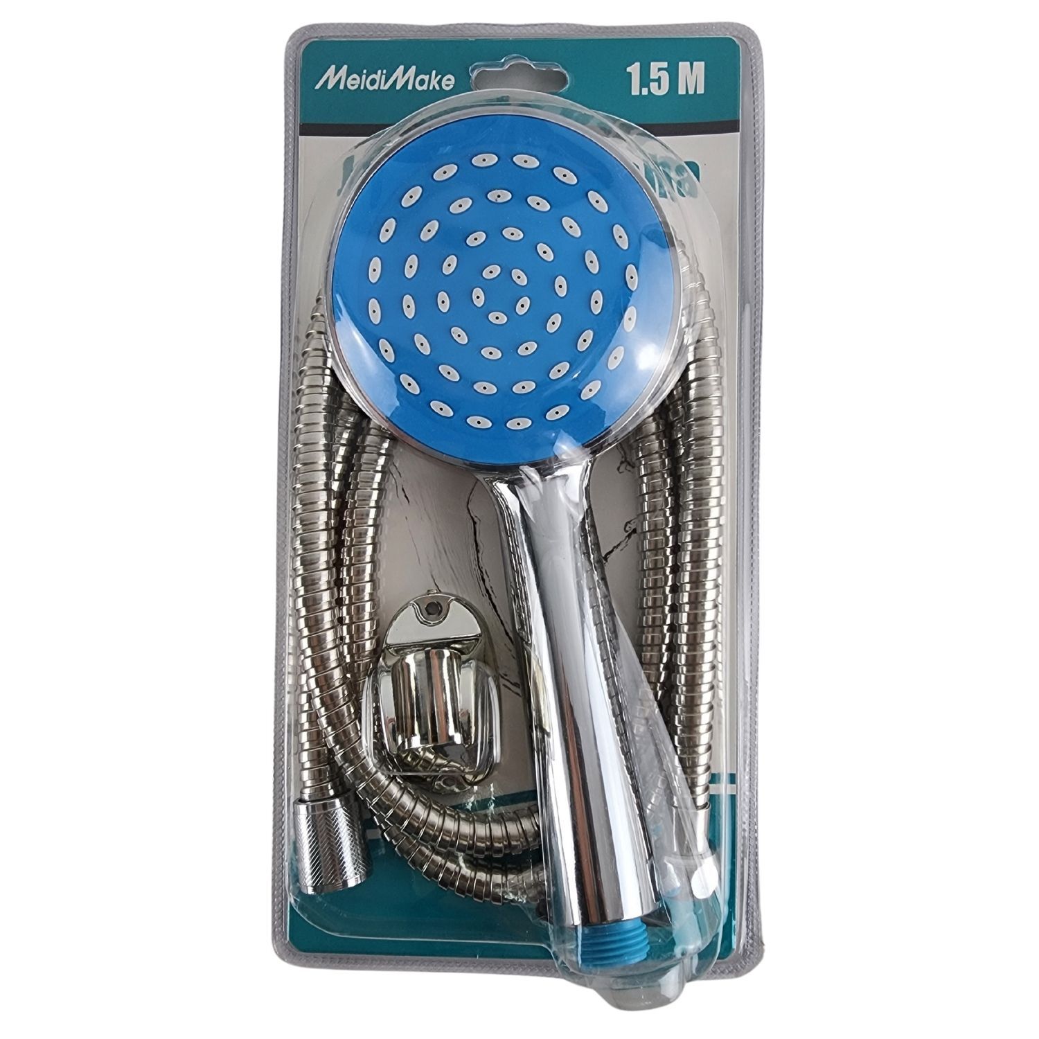 Pack Manguera Flexible 150cm Soporte Mango Ducha Azul image number 9.0