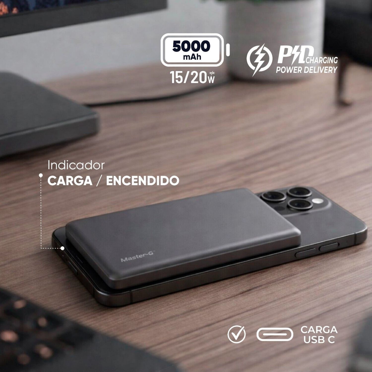 Cargador Inal&aacute;mbrico Magsafe 5.000 Mah Compatible Con Iphone image number 3.0