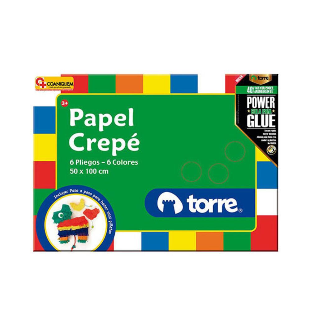 Papel Crepé 6 Pliegos / 6 Colore 50x100cms - Torre image number 0.0