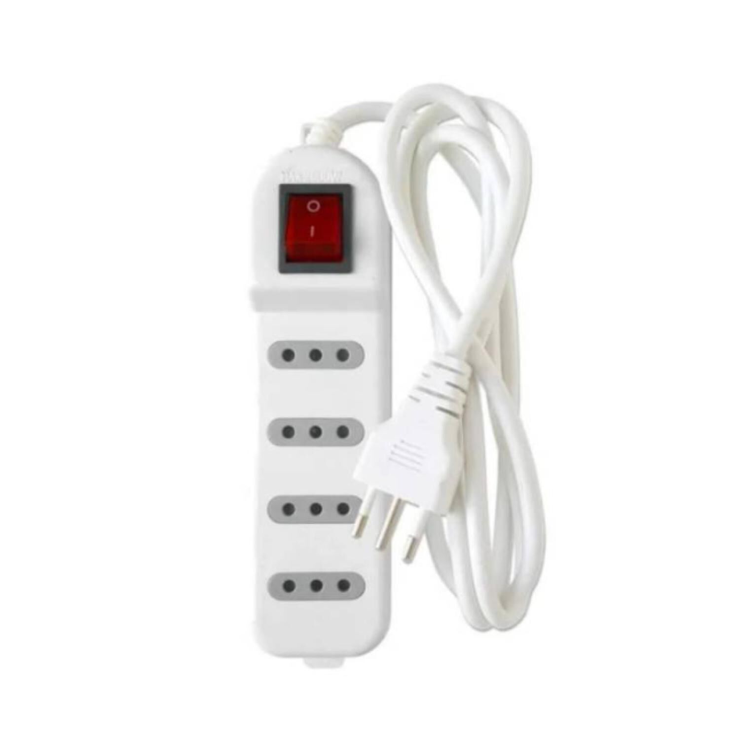 Zapatilla Alargador 3mt 4 Entradas Con Switch Blanco image number 0.0