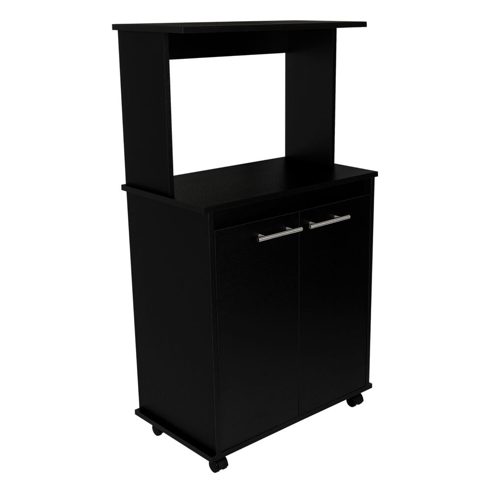 Mueble Microondas Con Ruedas 2 Puertas Fm-004n Negro image number 0.0