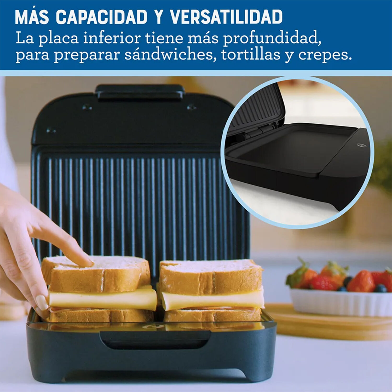 Sandwichera Oster Compacta Con Platos Hondos image number 7.0