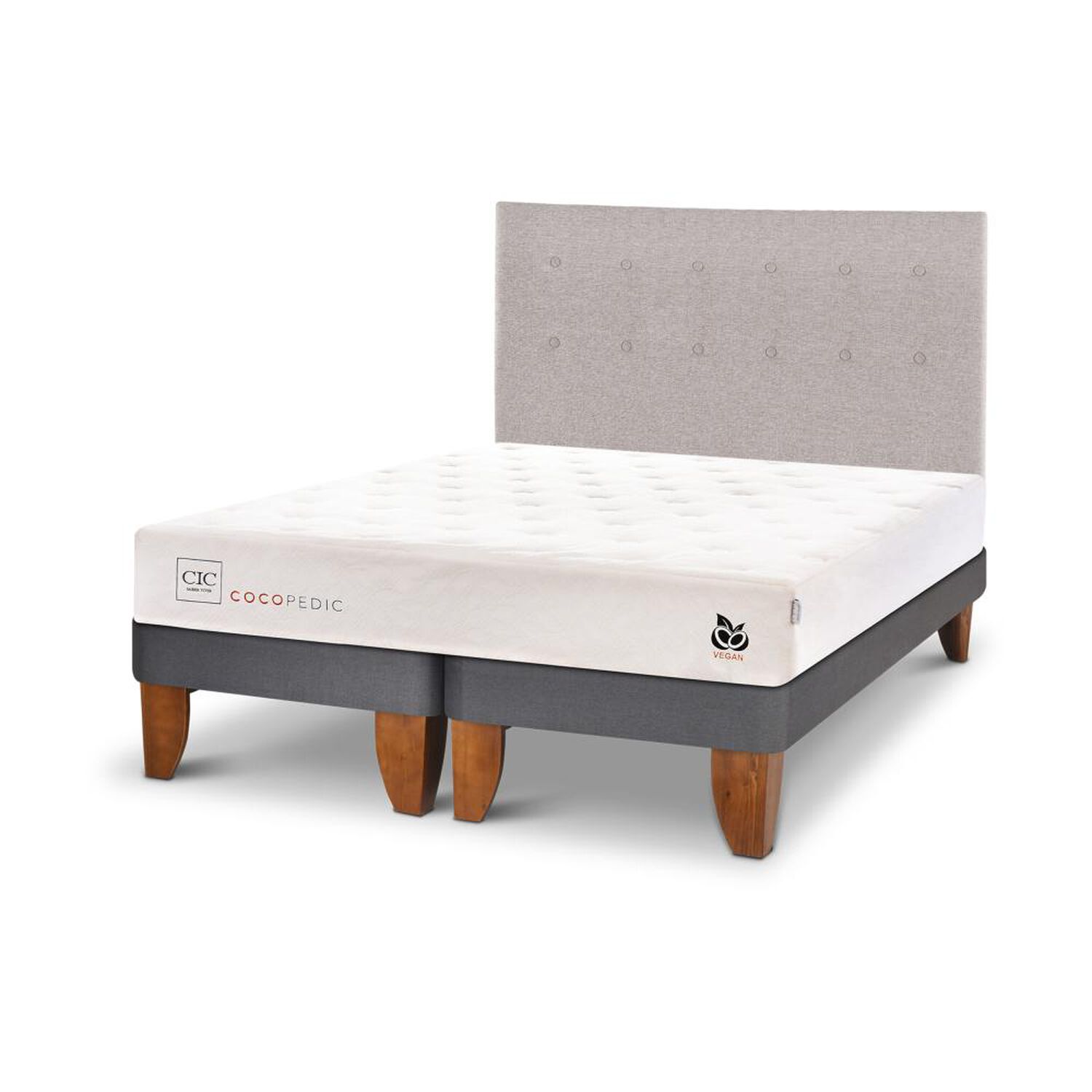 Cama Europea Cic Cocopedic / 2 Plazas / Base Dividida + Respaldo image number 1.0