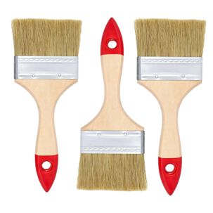 Set 3 Brocha Mango Madera 4 Pulgadas Para Pintura Pintar