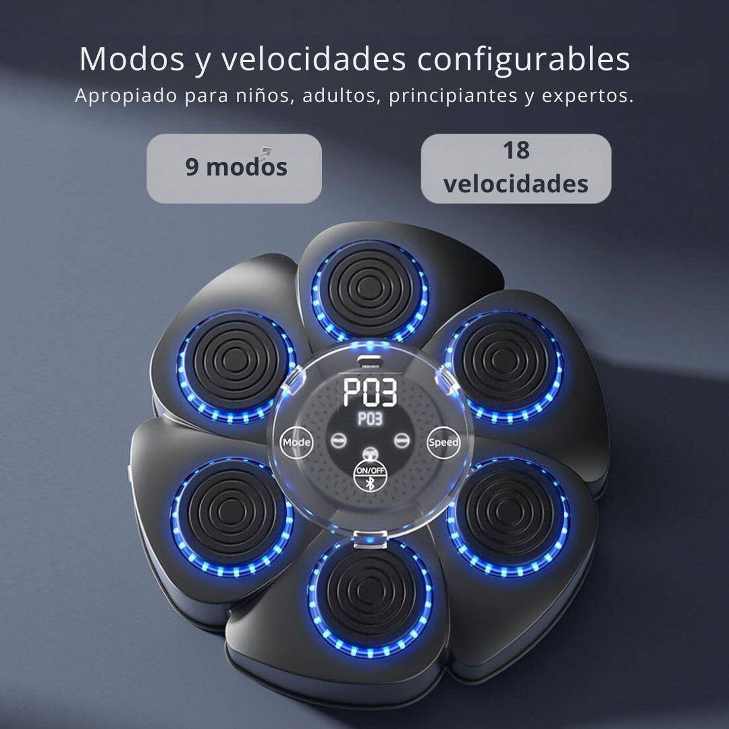 M&aacute;quina De Boxeo Musical Bluetooth Con Guantes image number 2.0