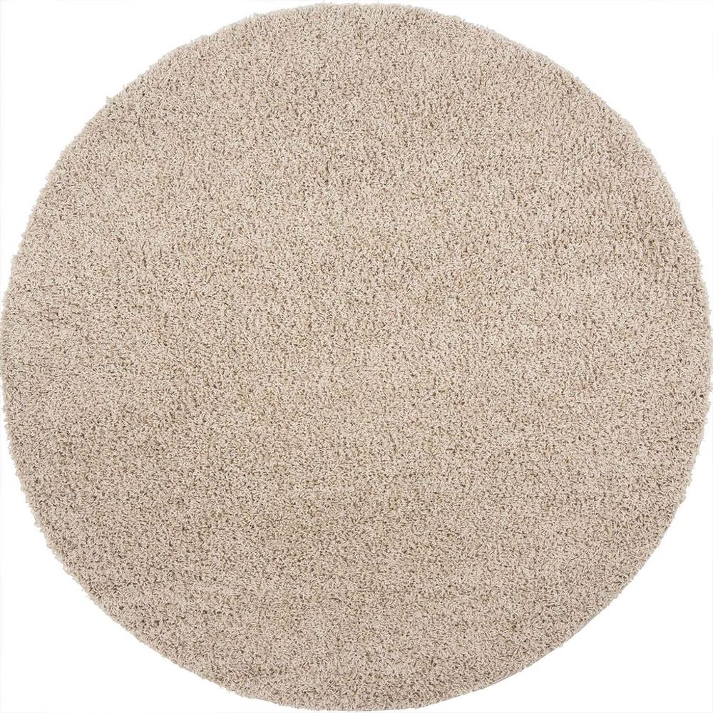 Alfombra Shaggy De Polipropileno Redonda 190cm Barcelona - Beige image number 1.0