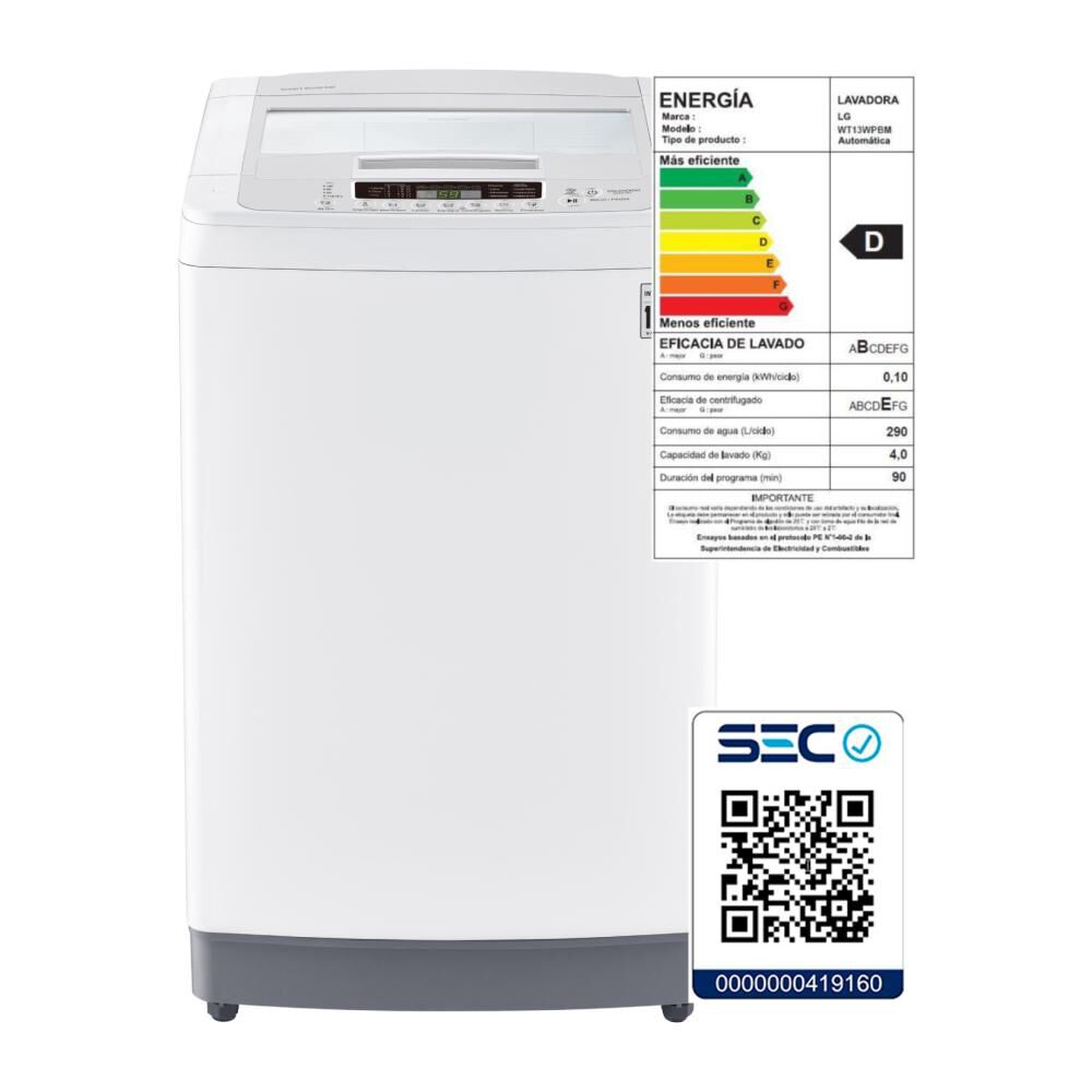 Lavadora LG WT13WPBM / 13 Kg image number 5.0