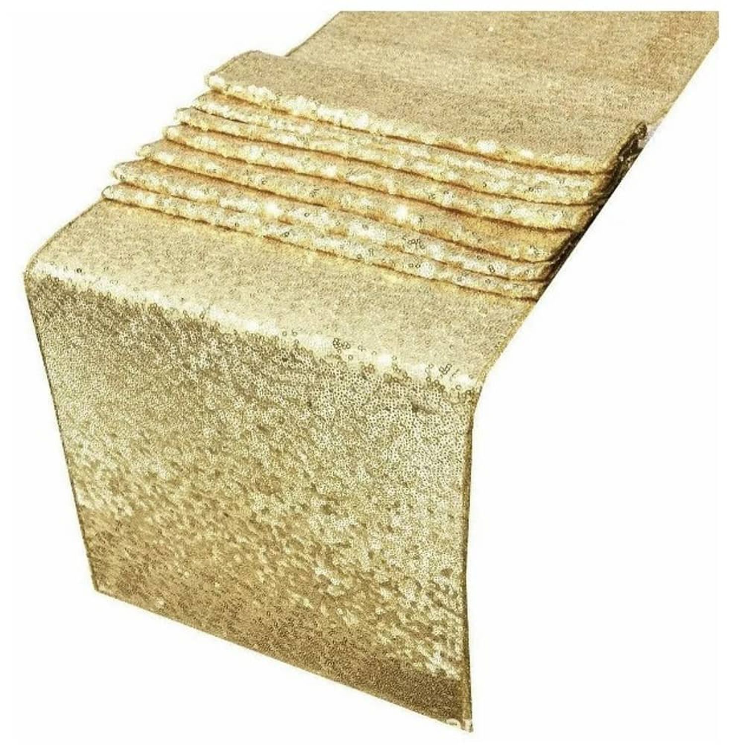 Mantel De Bandera De Mesa Cuadrada De Lentejuelas 275 &times; 30cm Dorado image number 0.0