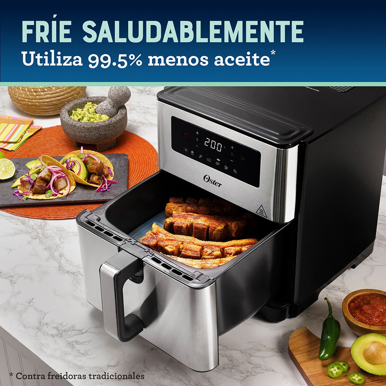 Freidora De Aire Digital Oster Con Capacidad De 9 Lt Ckstaf90d image number 4.0